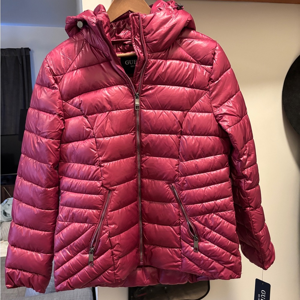 Guess Fuchsia Puffer Jacket